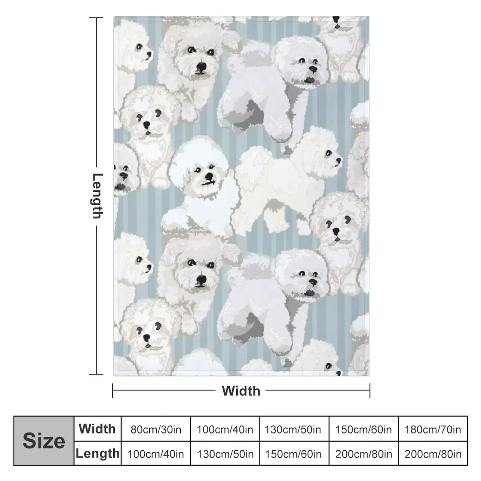 Bichons Bichons Throw Blanket couch cozy soft plush fuzzy picnic outdoor blanket