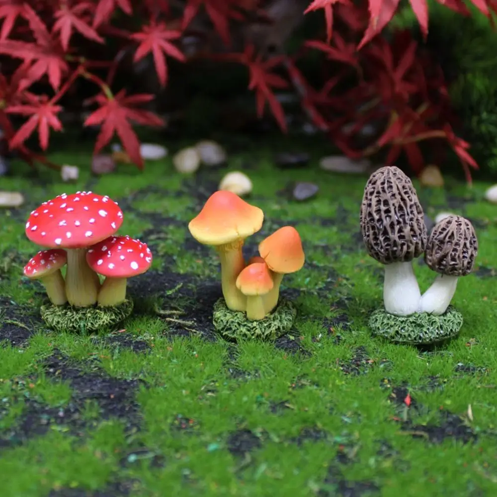 DIY Handicraft Unique Garden Decoration Easy Use Mushroom Statue Flower Pot Ornaments Simulation Mushroom Miniature Figurines