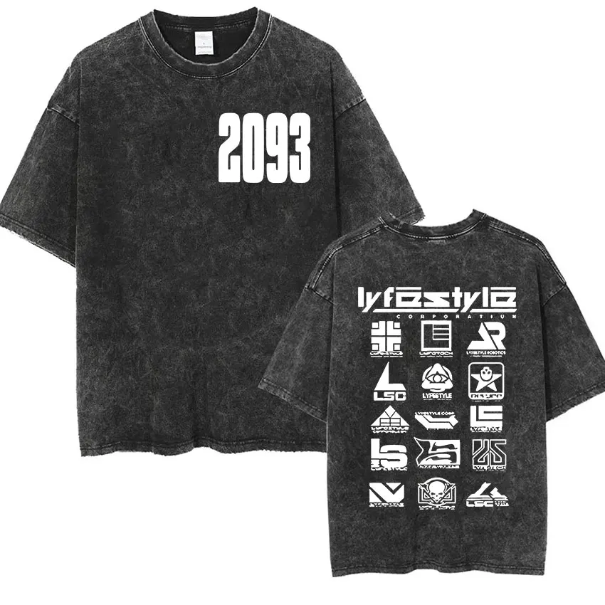 Vintage Washed Yeat 2093 Lyfestyle Mark Album T Shirts Men's Hip Hop Punk Fashion Short Sleeve T-Shirt Unisex Gothic Streetwear