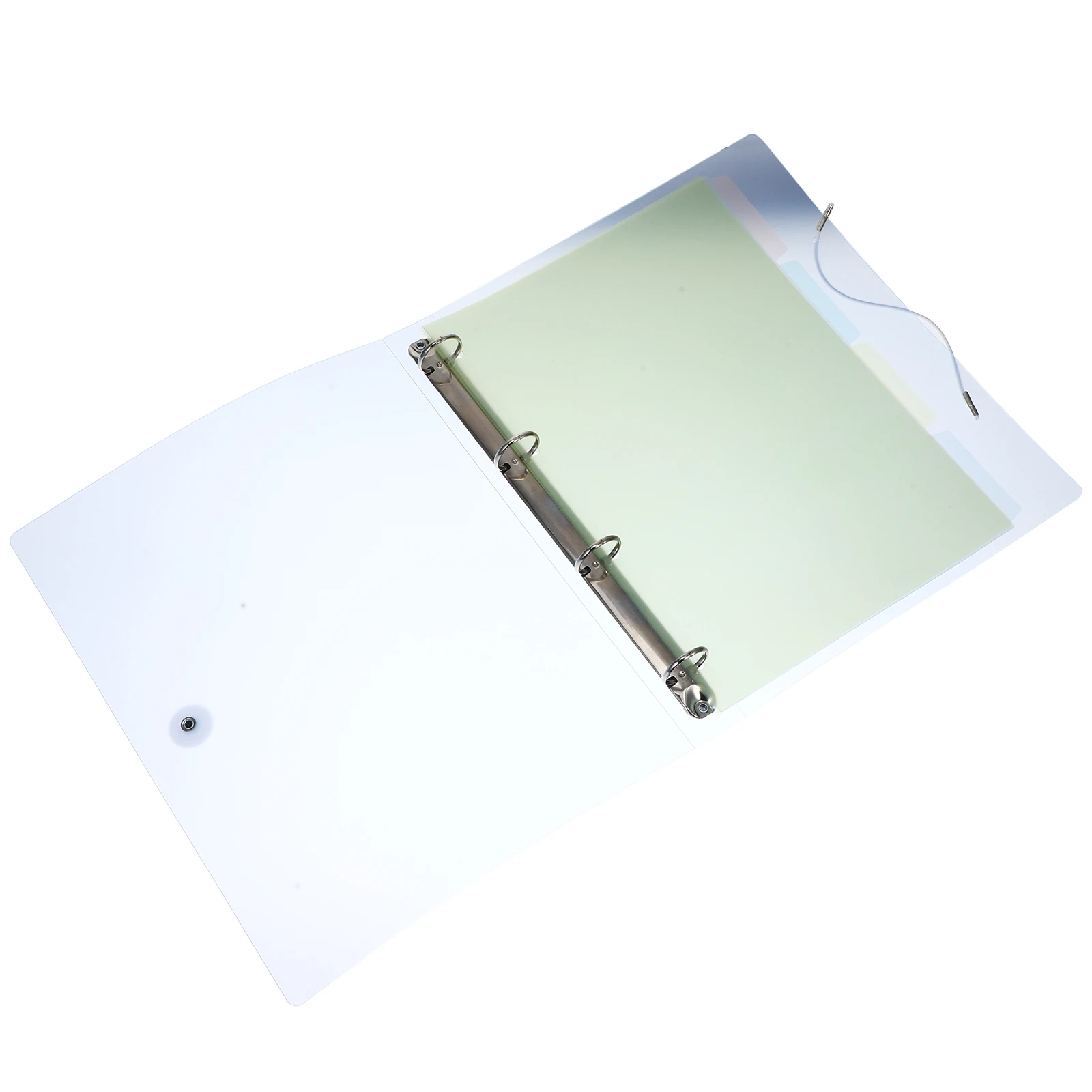 

Plastic Binder Cover File Folder Notebook Shell 4-Ring School Binders Reusable Document Protector Visible Loose Leaf