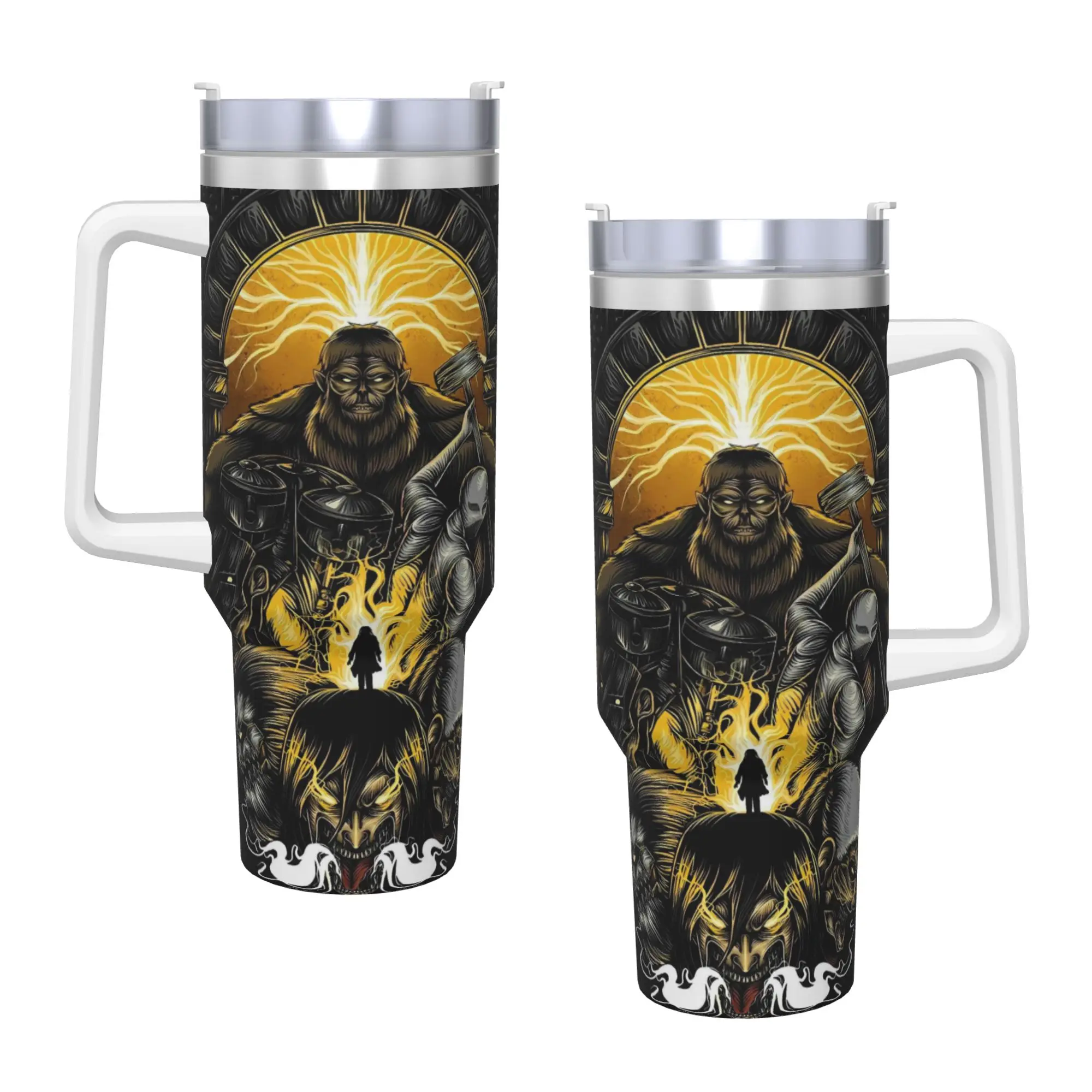 Stainless Steel Tumbler Anime Attack on Titan Thermal Mug  Portable Hot Drinks Car Mugs Travel Custom DIY Water Bottle