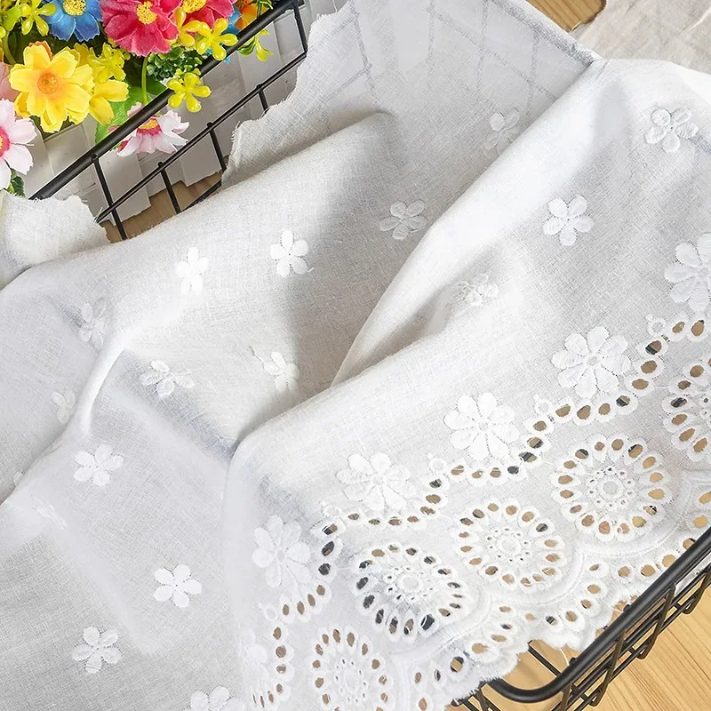 5Yards High Quality New Hollow Sunflower Cotton Fabric Embroidery Lace Decal Handmade Children's Clothing Decoration Accessories