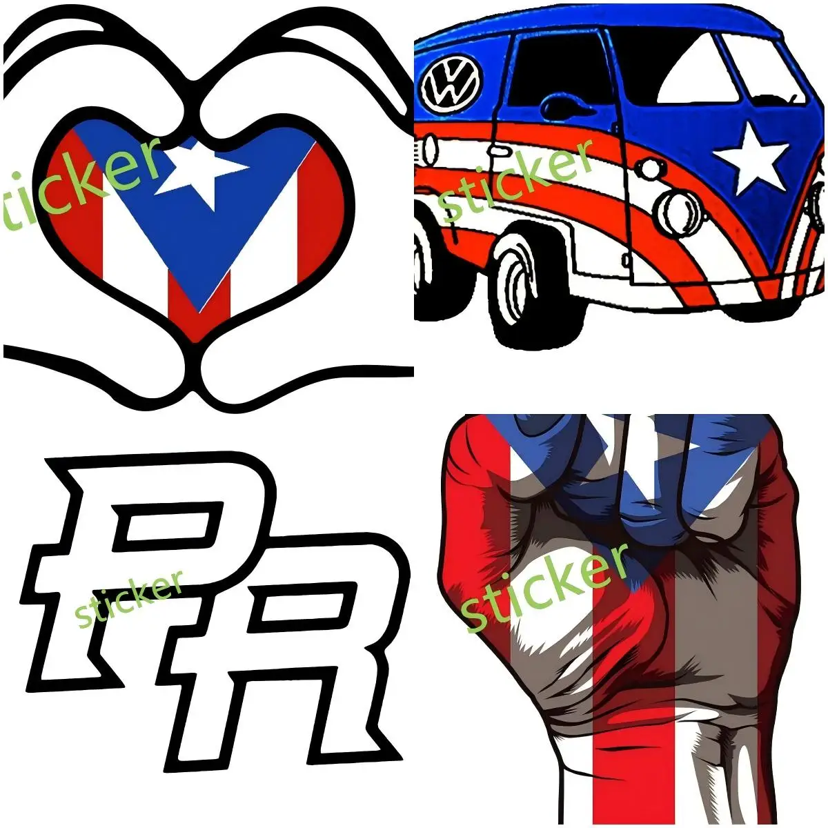 

Personality Puerto Rico Decor Car Stickers and Decals Styling Funny Accessories Bumper Window Rear Windshield Laptop