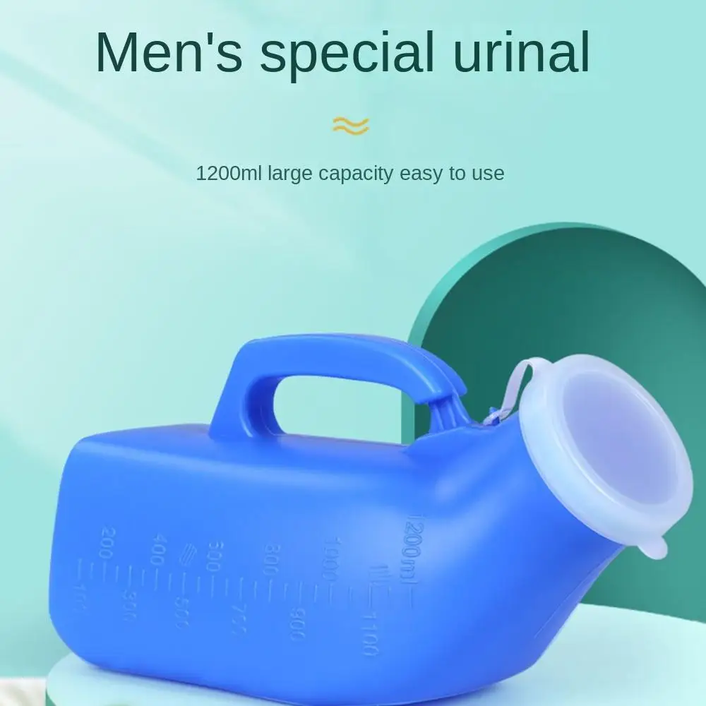 Night Toilet Practical Urinal Large Capacity Urinary Bottle 1200ml Pe Handle Disability Old Man Helper The Elderly