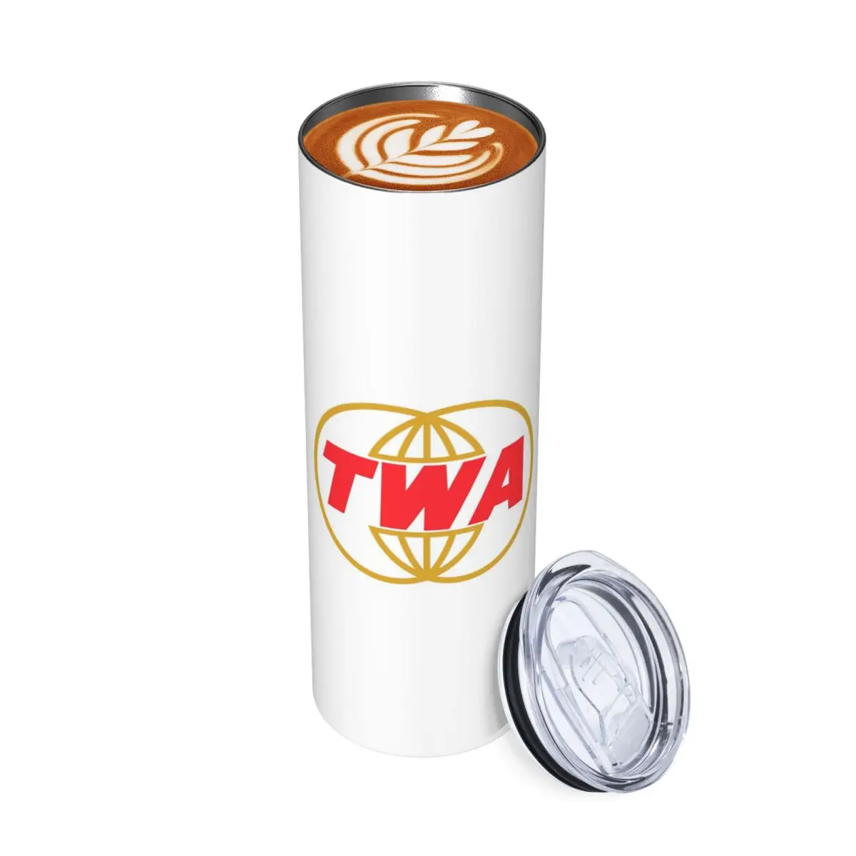 TWA Airlines - Vintage Log Stainless Steel Tumbler Vacuum Insulated Mugs Thermal Cold Cup Straw With Lid 20oz