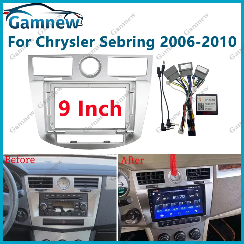 Car 2Din Audio Face Plate Fascia Frame For Chrysler Sebring 2006-2010 9