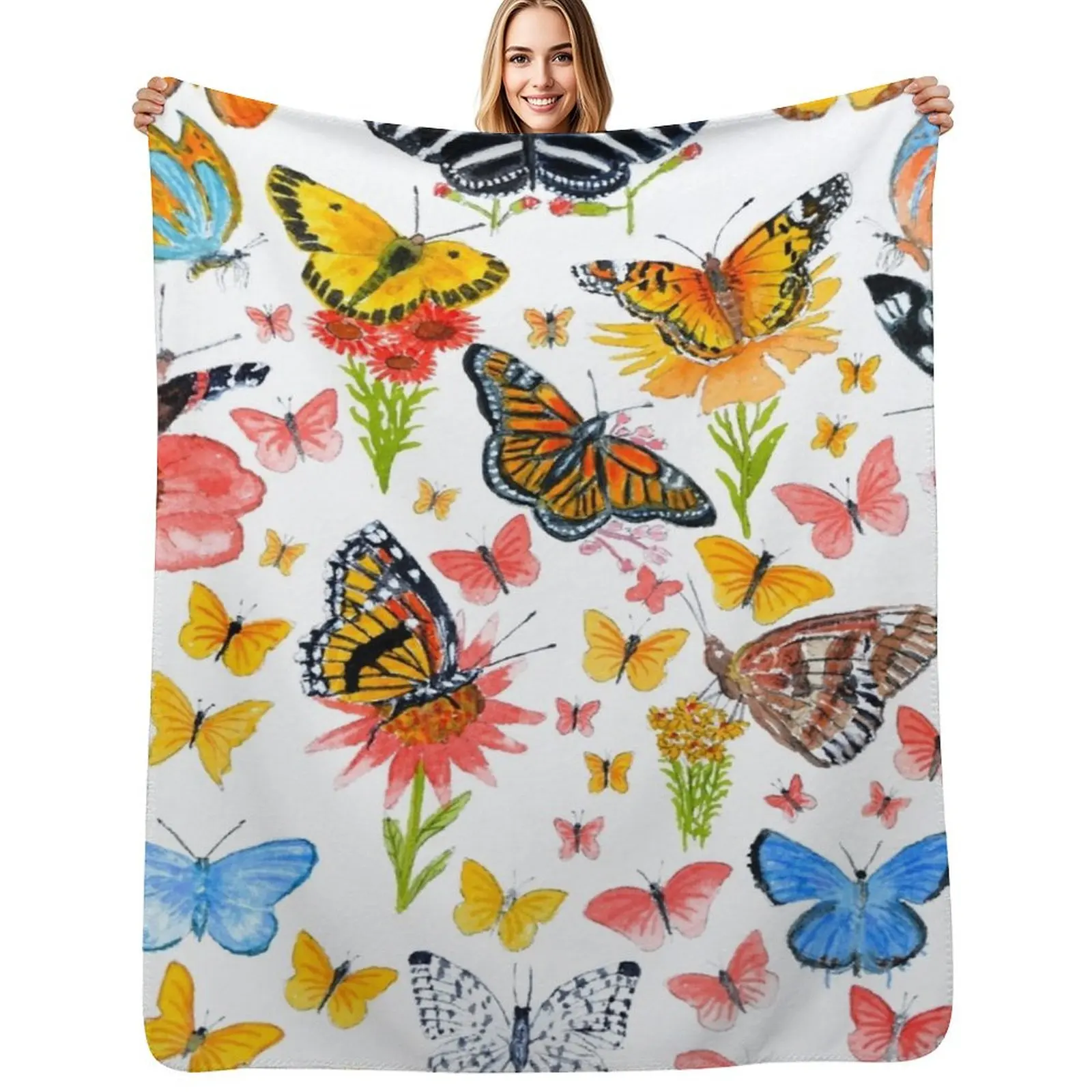 

USA Butterflies Galore! Throw Blanket Stylish Warm Blanket for Living Room Bedroom
