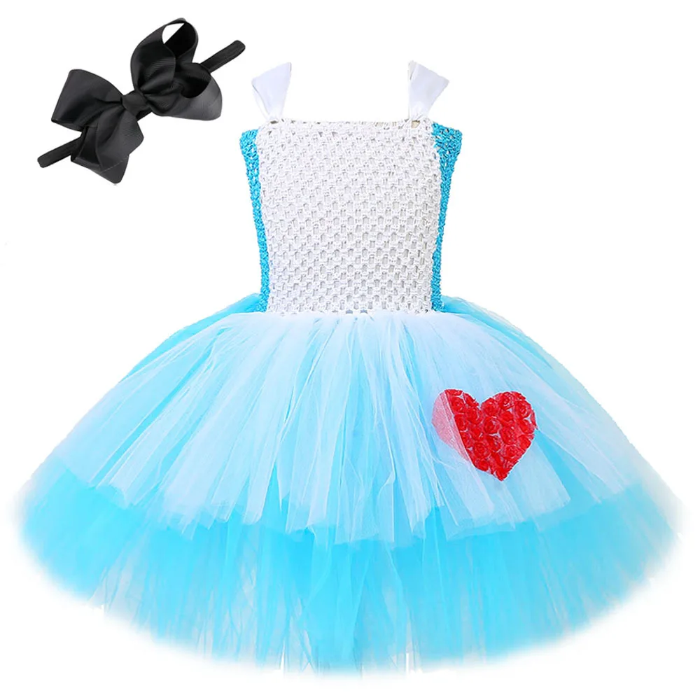 

Lolita Alice Princess Costume for Girls Christmas Party Tutu Dress with Hair Bow Kids Carnival Halloween Outfit Birthday Clothes