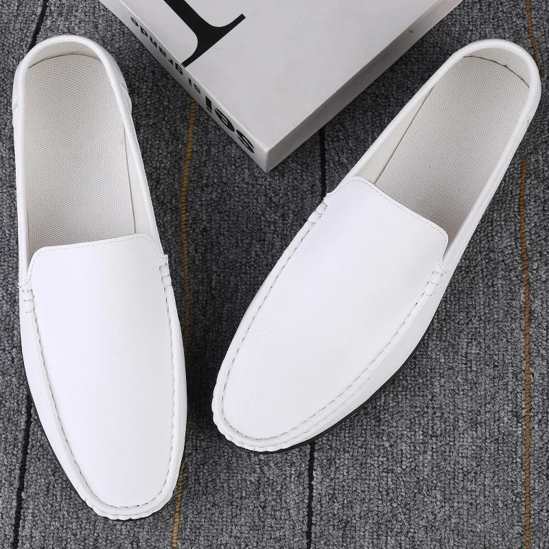 Men's Daily Casual Leather Shoes Driving Shoes New Four-Season General Doudou Men's Shoes Outdoor Lazy One Pedal