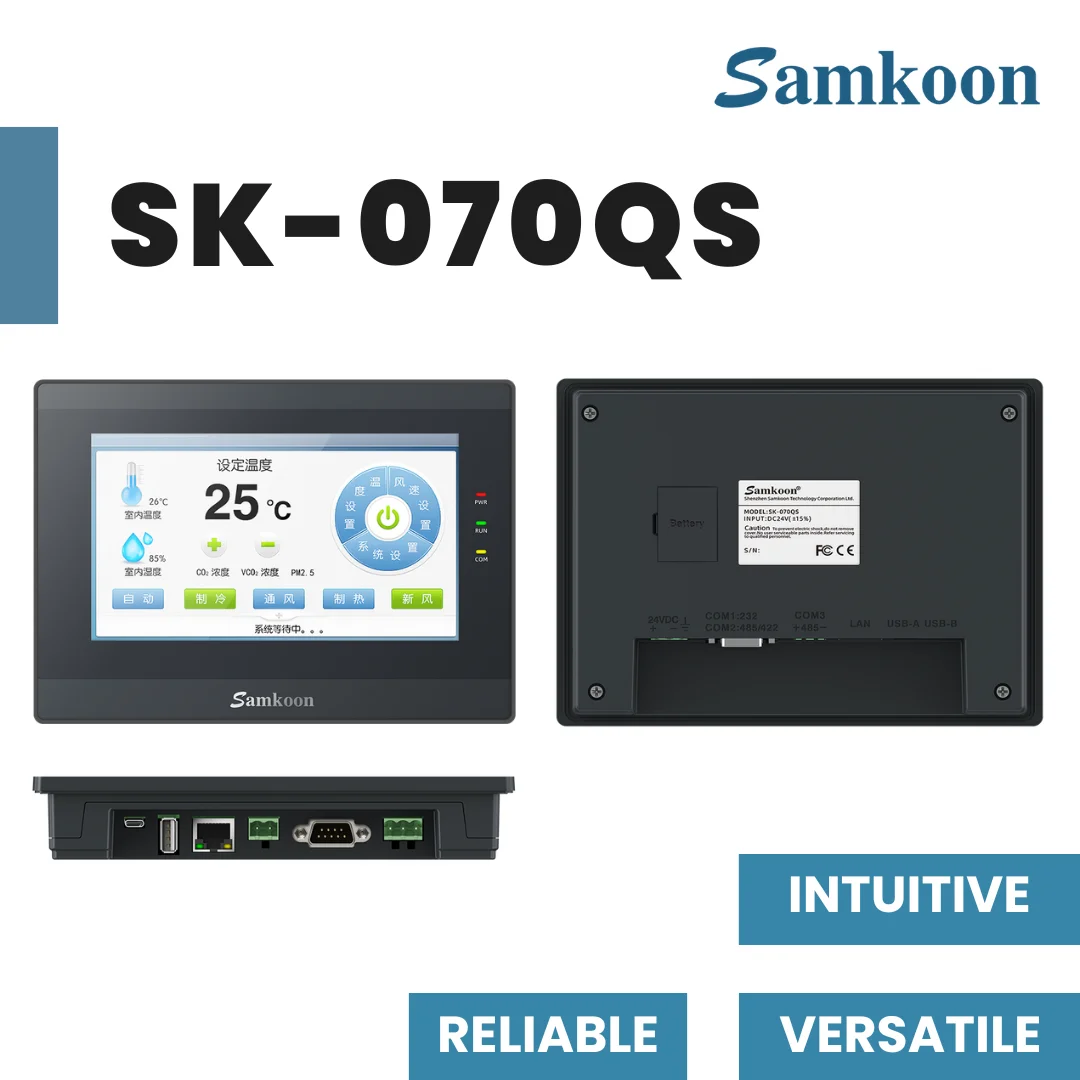 HMI Touch Screen SAMKOON SK-QS Series 10.2/4.3/7-inch Supports RS485 & Ethernet Port USB