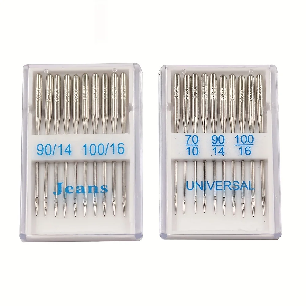 20-teiliges Universal-Nadelset für Nähmaschinen – 70/10 90/14 100/16 verschiedene Größen für Seide, Baumwolle, Jeans und Multi-Stoff – Detail 1
