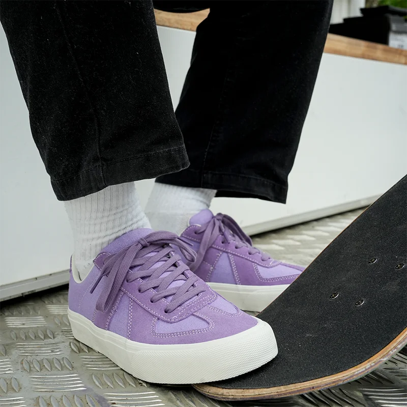 Joiints Purple Soft&Confortable Man Sneakers For Skateboarding Two-Tone Shoelace Suede Canvas Fashion Original Skate Shoes