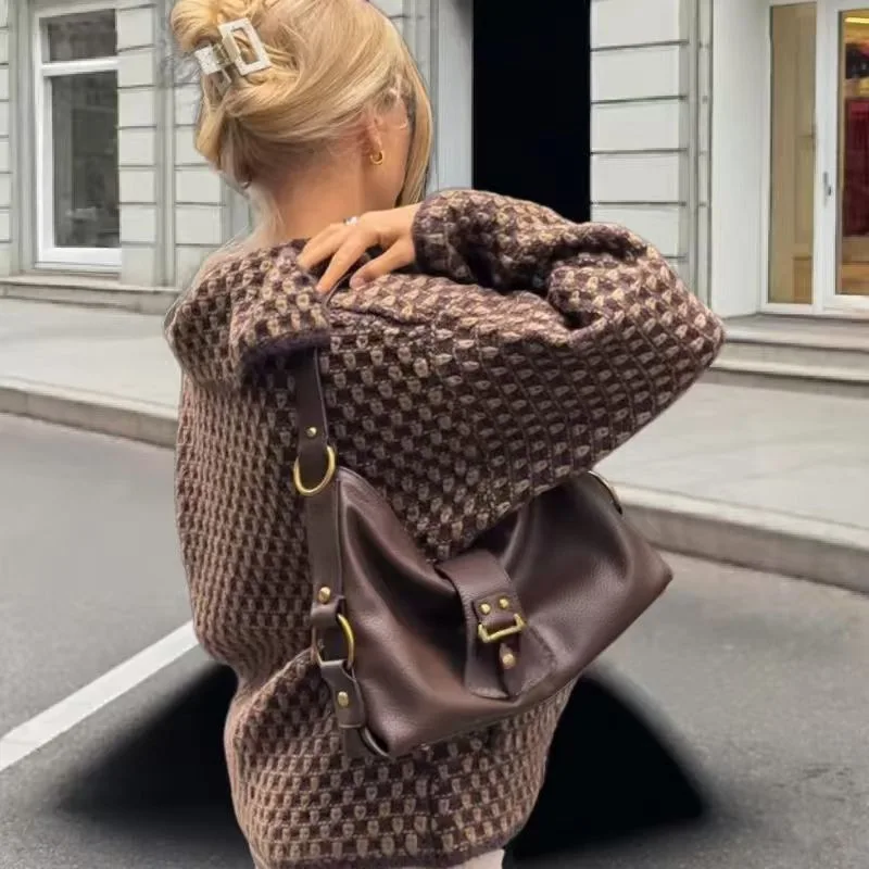 KIDCRKJ Fashion Plaid Women 2026 Spring Jacket Loose Single Breast Cardigan For Female Instagram-Style Versatile Lady Outwear