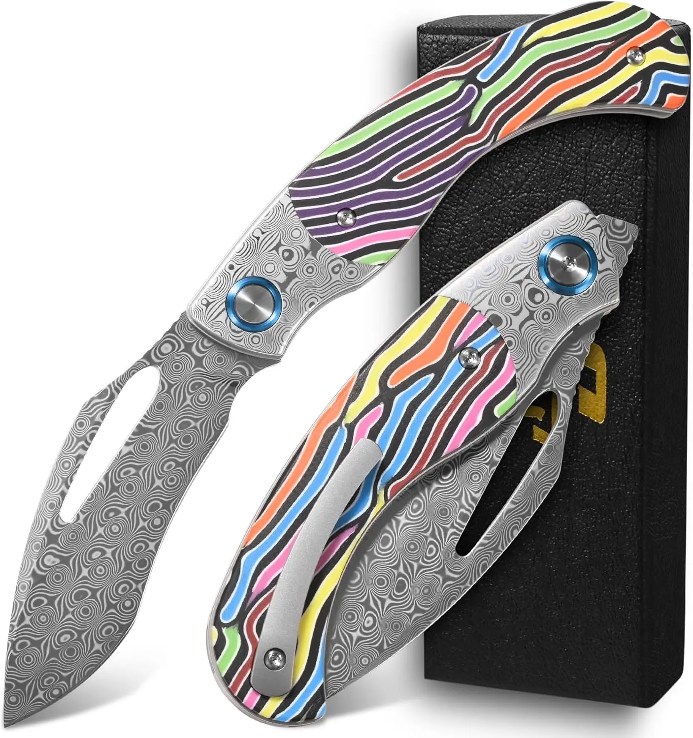 Sitivien ST270 Pocket Knife M390/Damascus Steel Blade Color G10/Carbon Fiber Handle Folding Knifes for Camping Collection