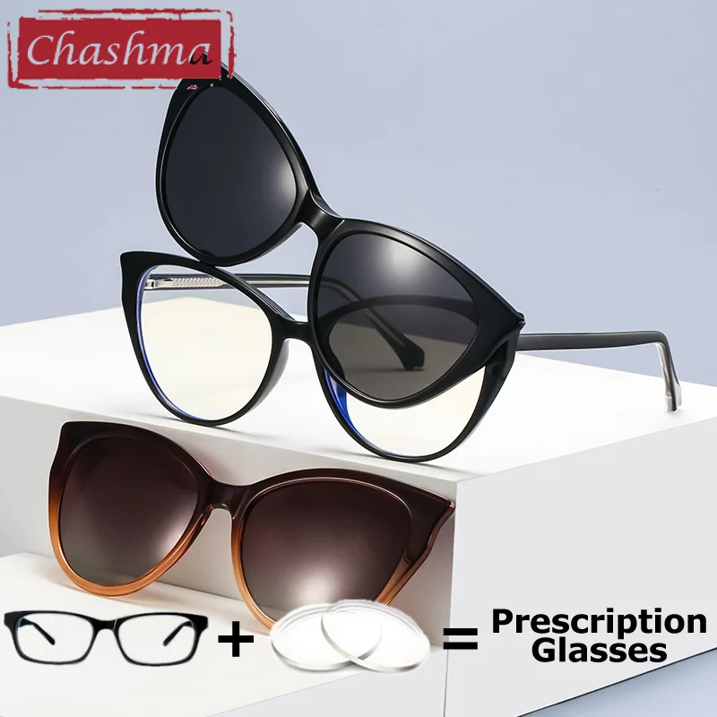 Prescription Glasses Women TR90 Lenses Sunglasses Myopia Cat Eye Light Optical Recipe Reading Glasses Clip on Eyeglasses Girl