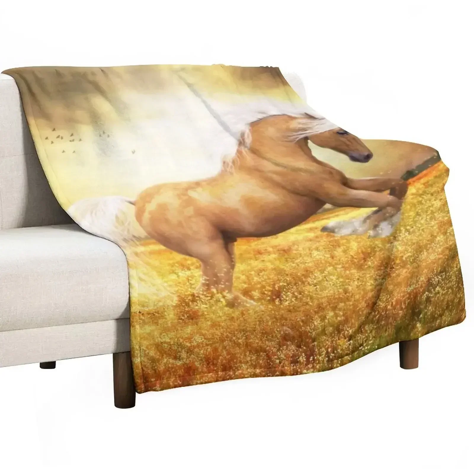 

Palomino Horse Sundance Throw Blanket Bed linens Loose Soft Blankets