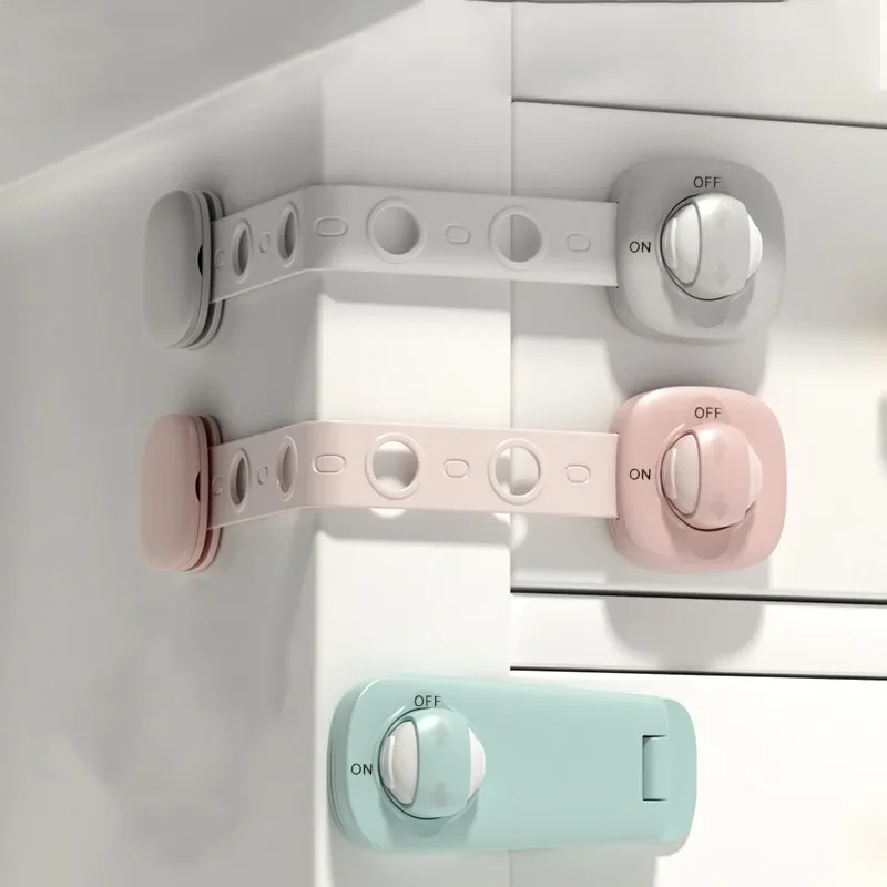 

New Baby Safety Lock Anti-Pinch Hand Children Safety Cabinet Door Drawer Locks Multi-Functional Security Refrigerator Buckle