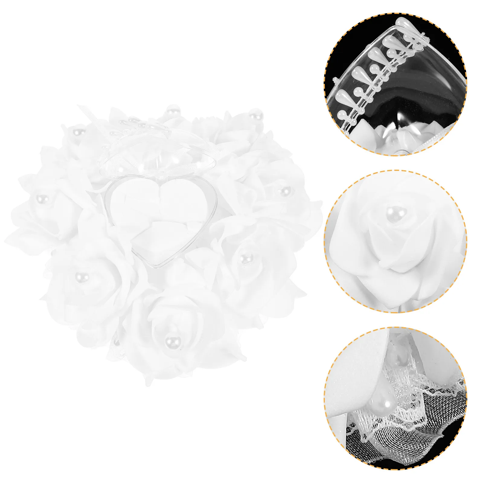 Delicate Heart Shaped Ring Box Elegant Reusable Jewelry Box for Wedding Rings Engagement Rings Ring Gift Storage Bridal Shower