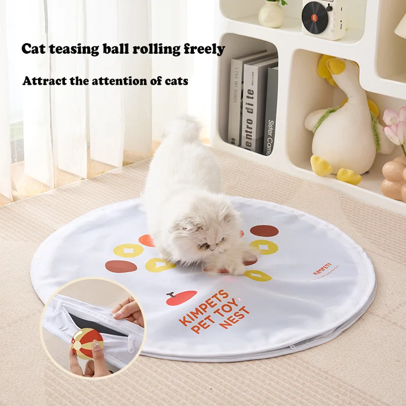 

Foldable Cat Hunting Cover Toy Nest Food-Grade Oxford Fabric Multi-Cat Play Snack Pocket Hide Seek Game for Indoor Kitties