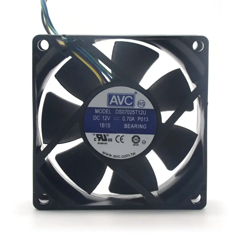 For AVC DS07025T12U 70mm 7025 DC 12V 0.7A 4 -pin PWM cpu pc case cooling fan
