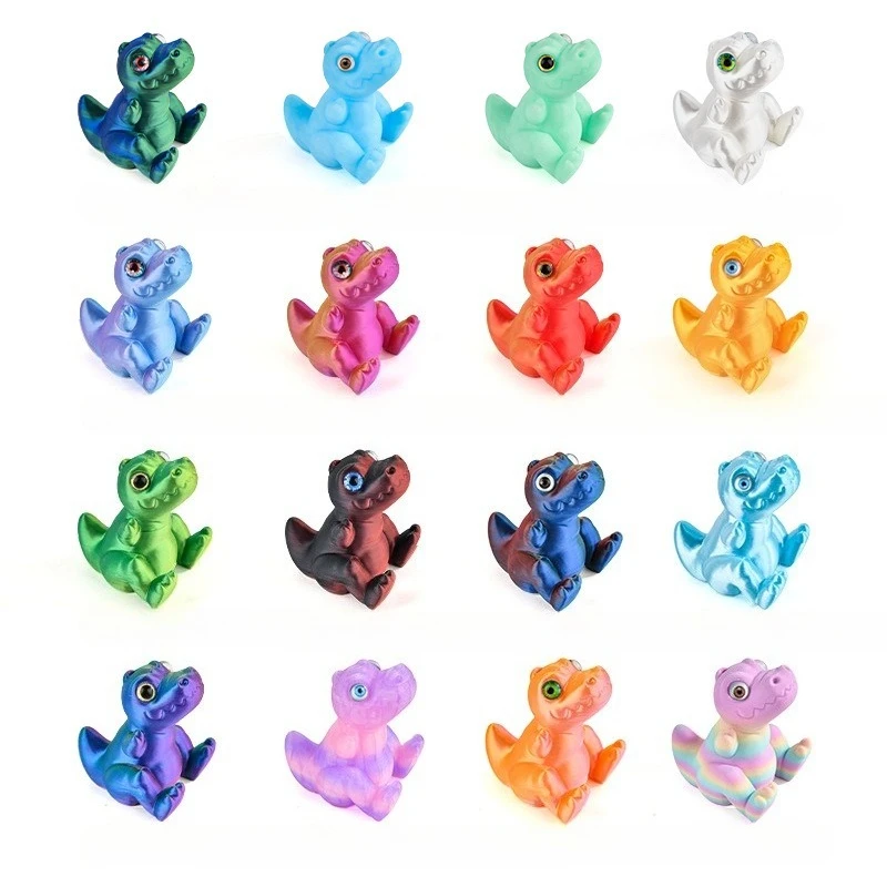 1 pièces dinosaures jouets nouveau Style Mini 3D imprimé dessin animé dinosaure Figurine Simulation modèle Giff pour garçons et filles jouets drôles
