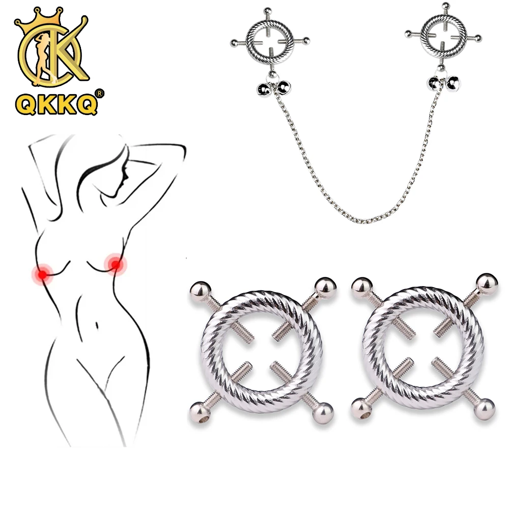 

QKKQ Female Sex Toys Nipple Clamps With Chain Wearable Masturbator Set Stimulate Breast Orgasm Experience BDSM Adult Products