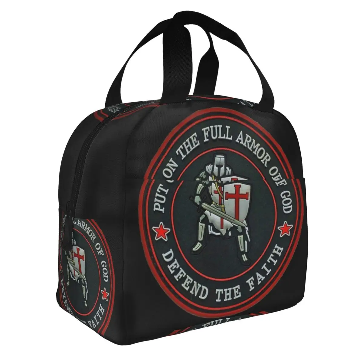 Templar Knight Jerusalem Cross Seal Medieval Warrior Symbol Insulated Lunch Bags for Travel Waterproof Thermal Cooler Bento Box