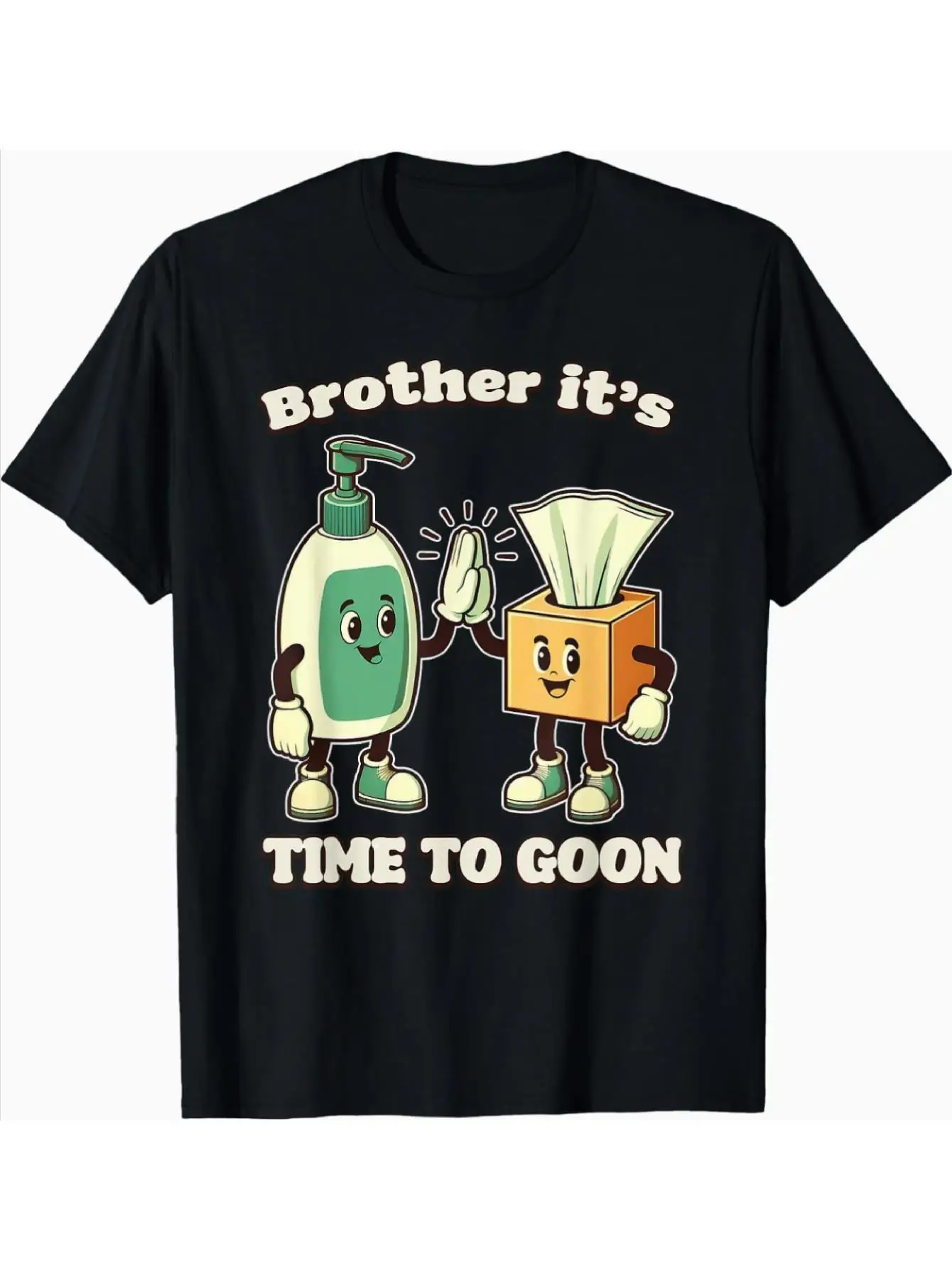 Lustiges Herren-T-Shirt mit Reinigungsprodukten-Meme - Brother, es ist Zeit, Toilettenpapier zu benutzen & Grafik - Schwarz mit weißem Text - Leichtgewichtig