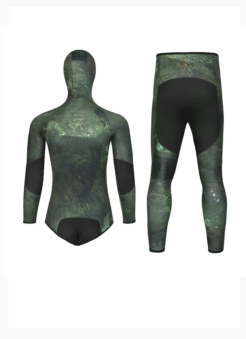 3,5 mm CR Neopren-Tauchanzug mit offenen Zellen, Freitauchanzug, Tarnanzug, Ganzkörperanzug für Herren, zum Schnorcheln, Schwimmen und Speerfischen – Detail 8
