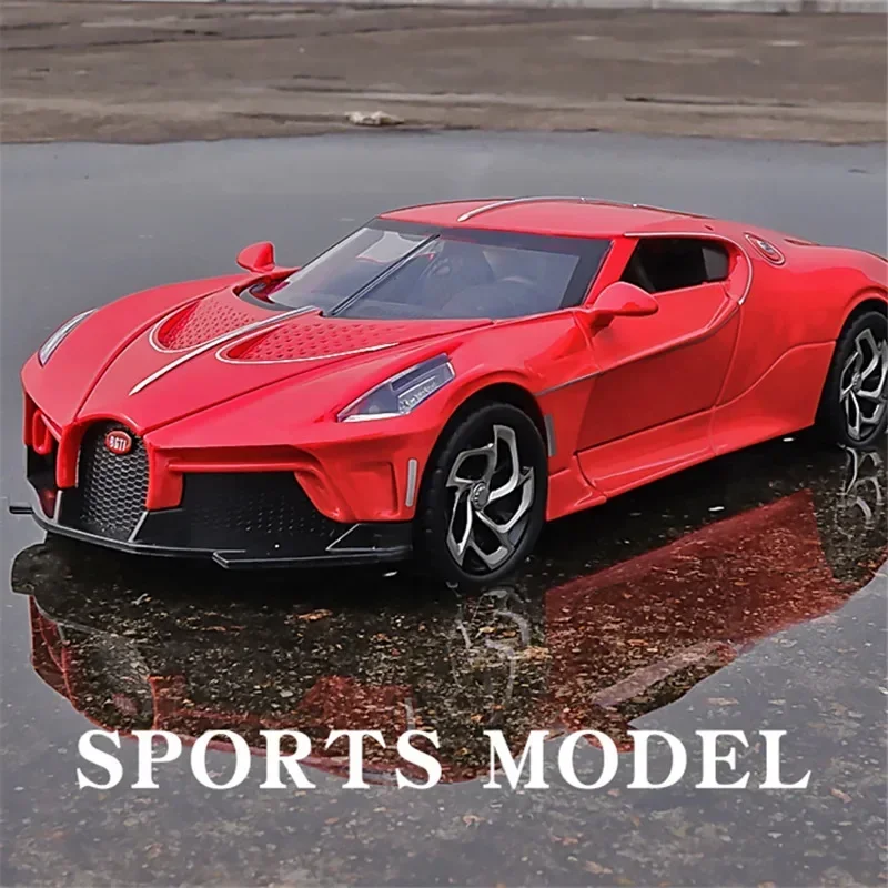 1:24 Bugatti Voice Of The Night Car Model Diecasts Toy Vehicles Metal High Simulation Sound and Light Collection kids Gift A533