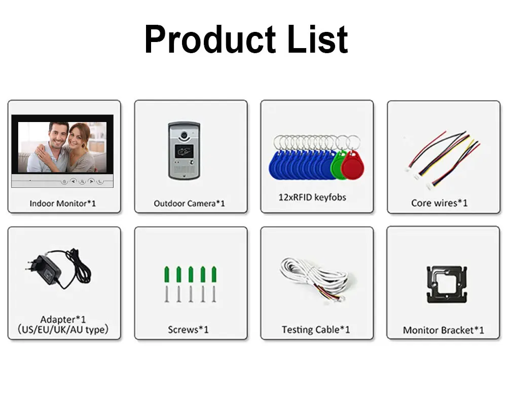 9 Inch Tuya Monitor Smart WiFi Video Doorbell Doorphone with RFID Access Camera Video Door Phone Intercom System Support TF Card