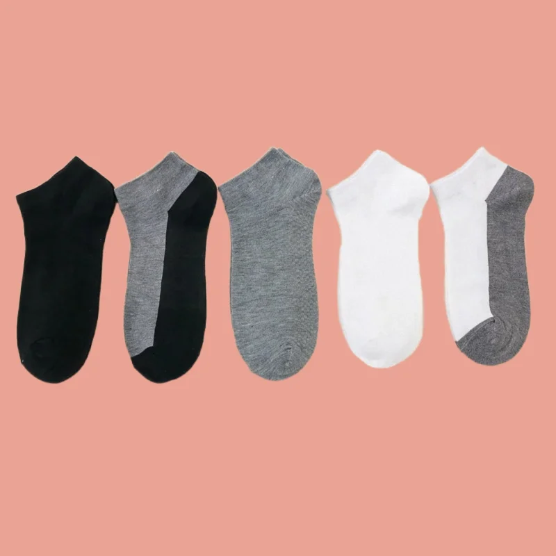 

5/10 Pairs Summer Men's Breathable Boat Socks Bamboo Fiber Shallow Mouth Invisible Short Socks Short Tube Men's Cotton Socks