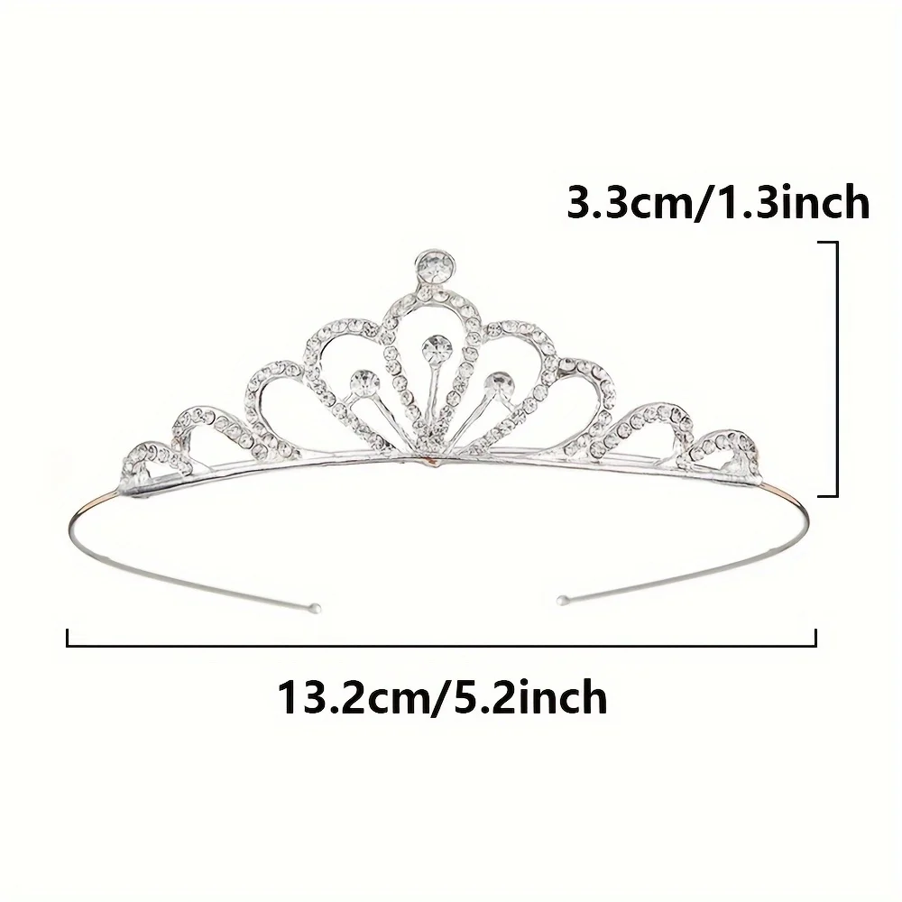 5 Pieces of Silver Crown Headbands Are Suitable for Girls to Attract Wedding and Birthday Parties