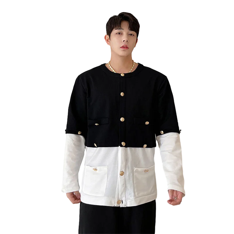 

VERSMA Korean Ulzzang Style Long Sleeve Black White Patch T-shirt Men High Quality Gothic Personalized Tshirt Women Dropshipping