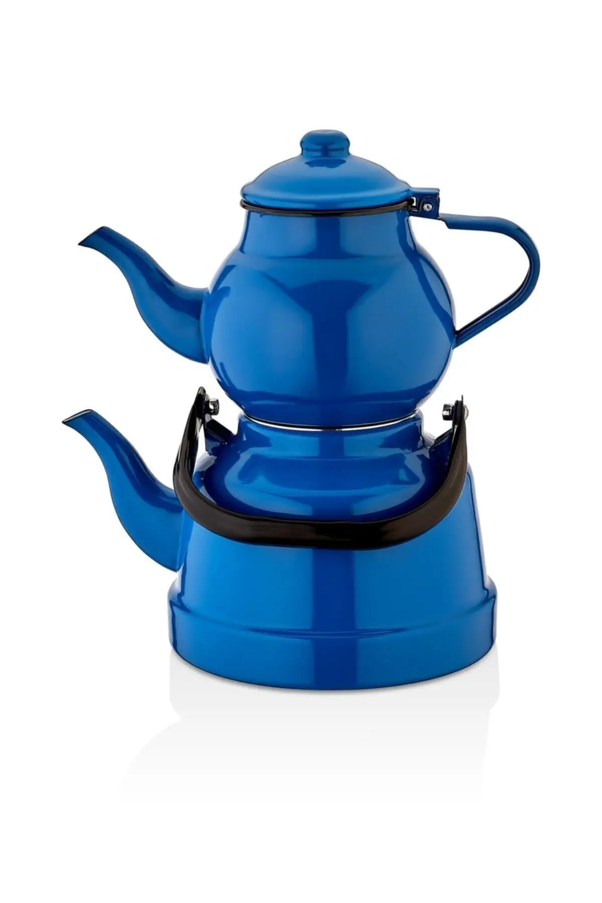 

Teapot set 2.5 liter lower 1.1 liter upper water tank enameled teapot double tea set Turkish style Steel teapot kitchen home