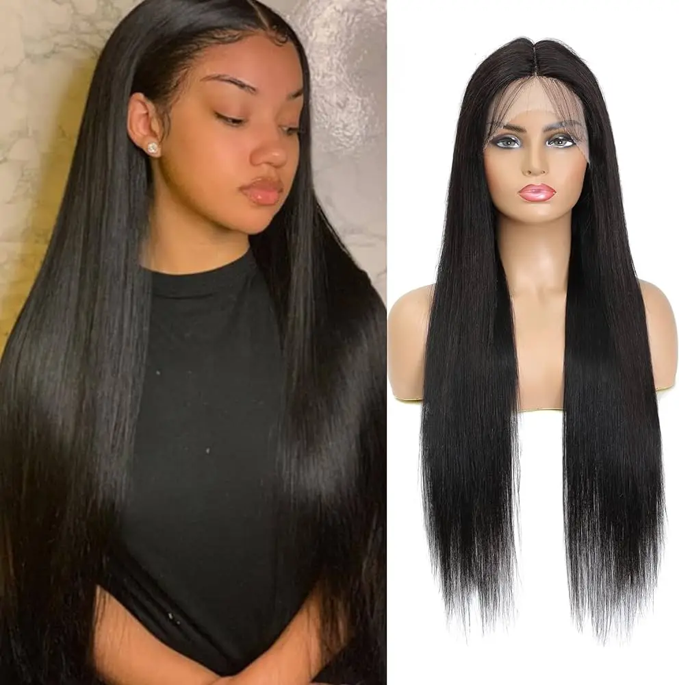 Rosabeauty 30 40 Inch Human Hair 13X4 Frontal 5X5 Glueless Ready to Wear Wigs 250% 13x6 Straight Lace Front Wig For Women