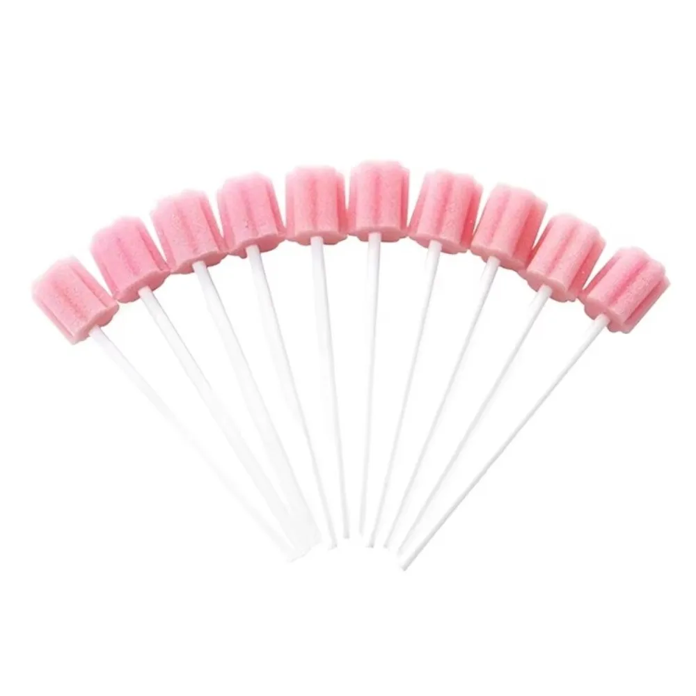100PCS Plum Blossom Design Oral Care Sponge Swab Portable Sponge Head Disposable Oral Sponge Swab Disinfectant