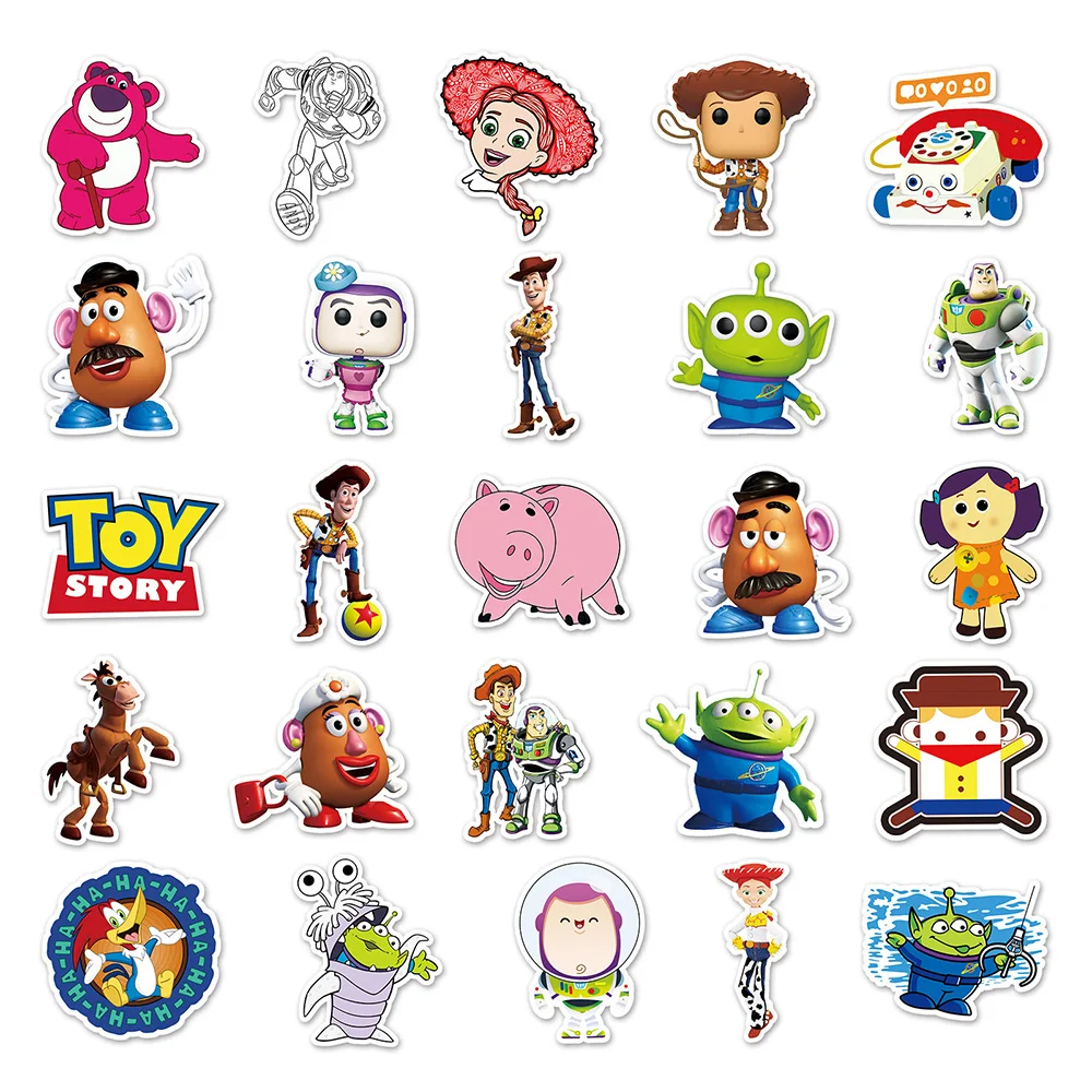 10/30/53pcs Cute Disney Cartoon Toy Story Stickers Funny Anime Graffiti Sticker Kids Toy Phone Guitar Luggage Waterproof Decals