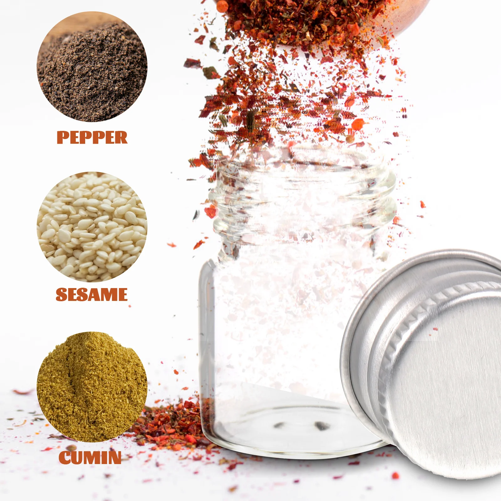 

12Pcs Food Grains Container Premium Glass Jar with Aluminum Stopper Ideal for Tea Flour Nuts Storage Solution Glass Storage Tank