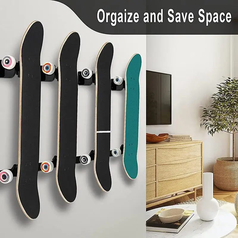 Skate Rack Wall Mount Acrílico Art Decoração Elétrica Skate Board Wall Rack Hanger Skate Acessórios