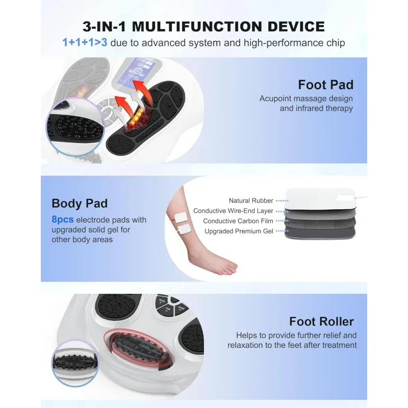 Creliver Foot Stimulator (FSA HSA Eligible) with EMS TENS for Pain Relief and Circulation, Electric Feet Legs Massagers Machine