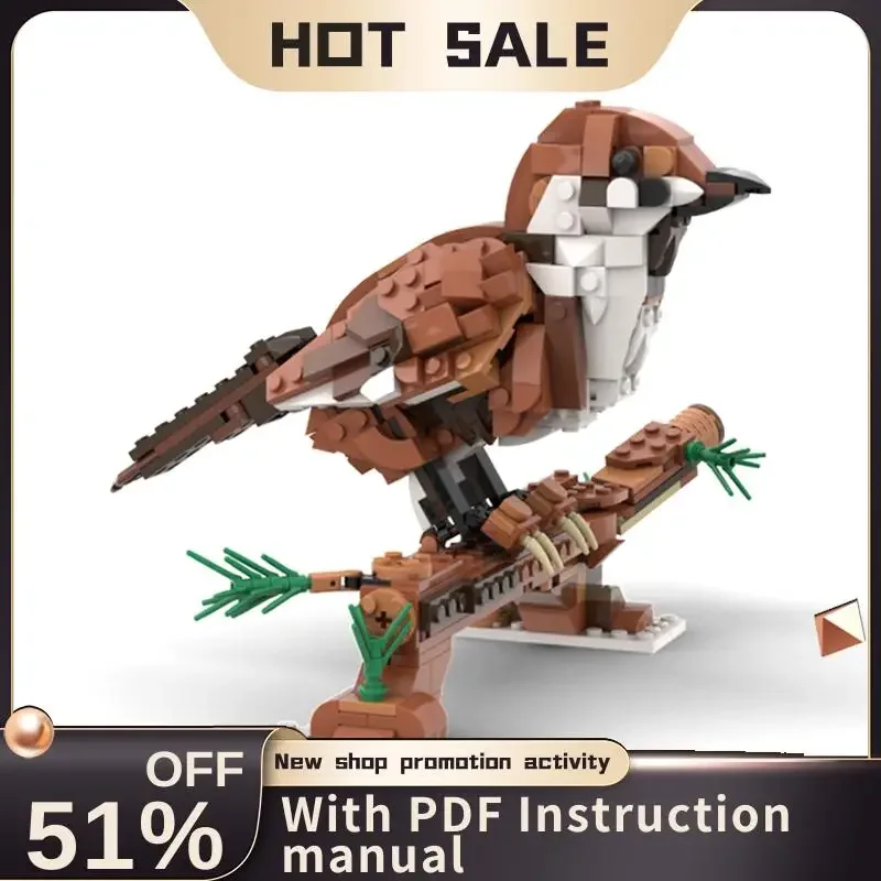 New 454Pcs Popular Animal Series Moc Sparrow Model Custom Puzzle Diy Creative Ideas Kids Toys Birthday Christmas Gifts 31154