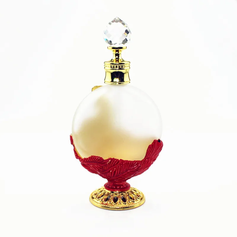 30ml Vintage Metal Perfume Bottle Peacock Essential Oil Bottles with Glass Dropper Wedding Decoration Gift