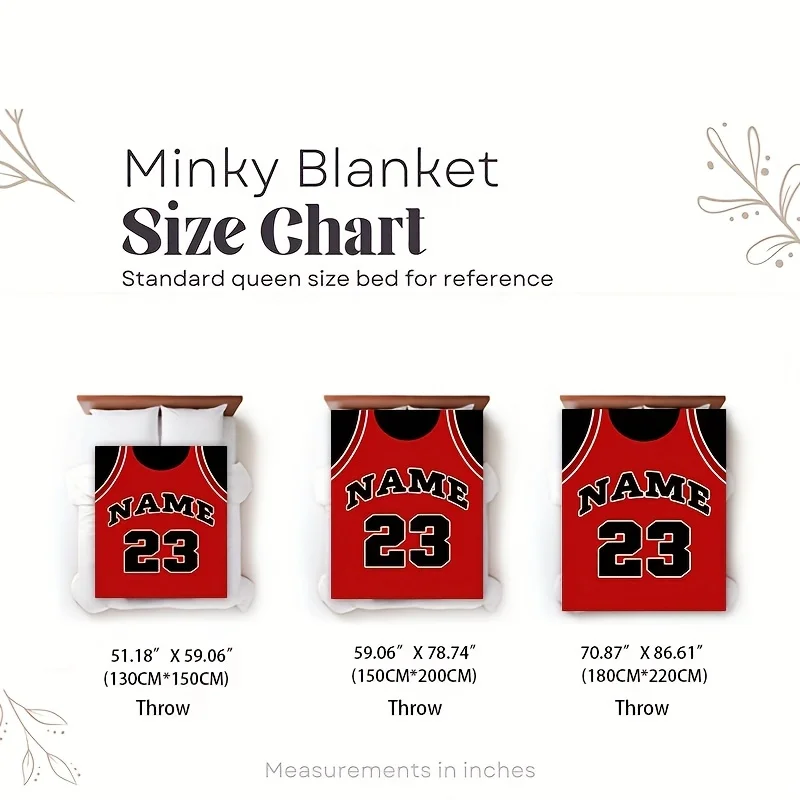 Customize 1pc Custom Name and Number Basketball Jersey Design Blanket - Warm and Soft, Ideal for Sports Fans, Office, Home, Sofa