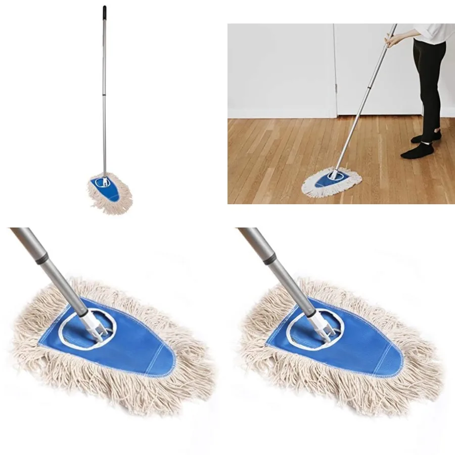 

Dry Mop with Adjustable Handle Reusable Dust Mop for Hardwood, Tile, and Laminate