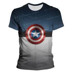 New Captain America Logo Unisex Summer Fashion manica corta Marvel Superhero Print Cool Kids/t-shirt Casual per adulti Street Style