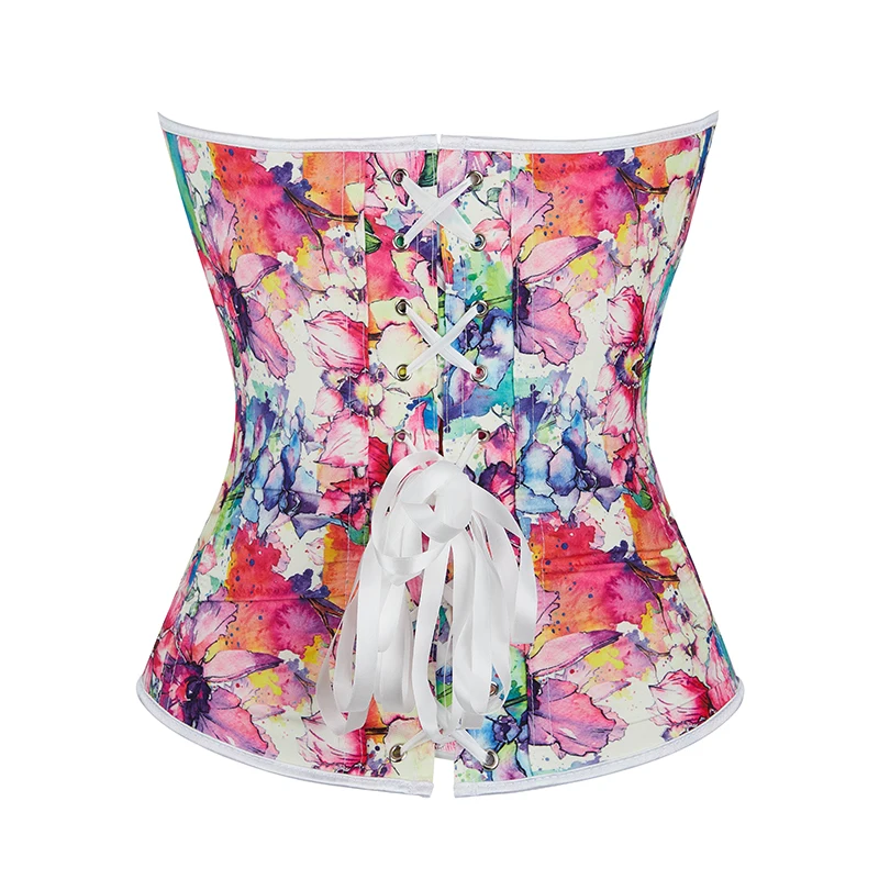 Lotus Floral Elegante Corsage Corselet Sutiã Acolchoado Bustier Strapless Atacado Moda Espartilho Top