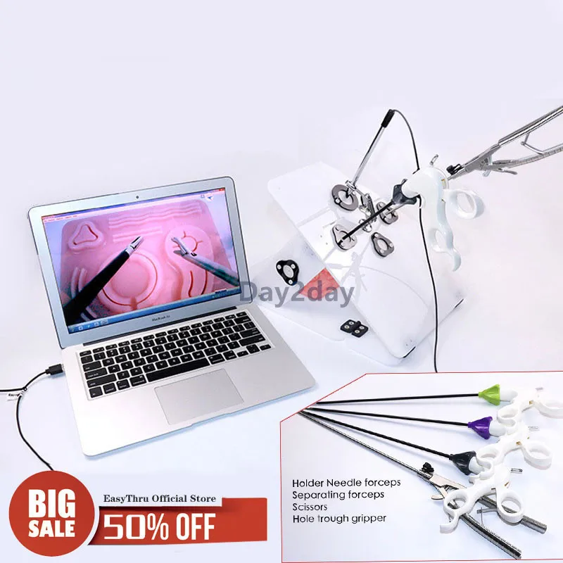 Laparoscopic surgery training set send 4 surgical instruments contain Needle-holding forceps Etc teaching equipment