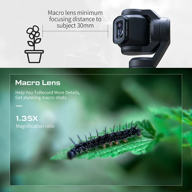 Freewell 2-in-1 Macro 40mm & Wide Angle 0.9x Lens Filter Kit for Pocket  3-Includes Anamorphic 1.1x Lens, ND8/ND32/ND128 Filters - AliExpress 44