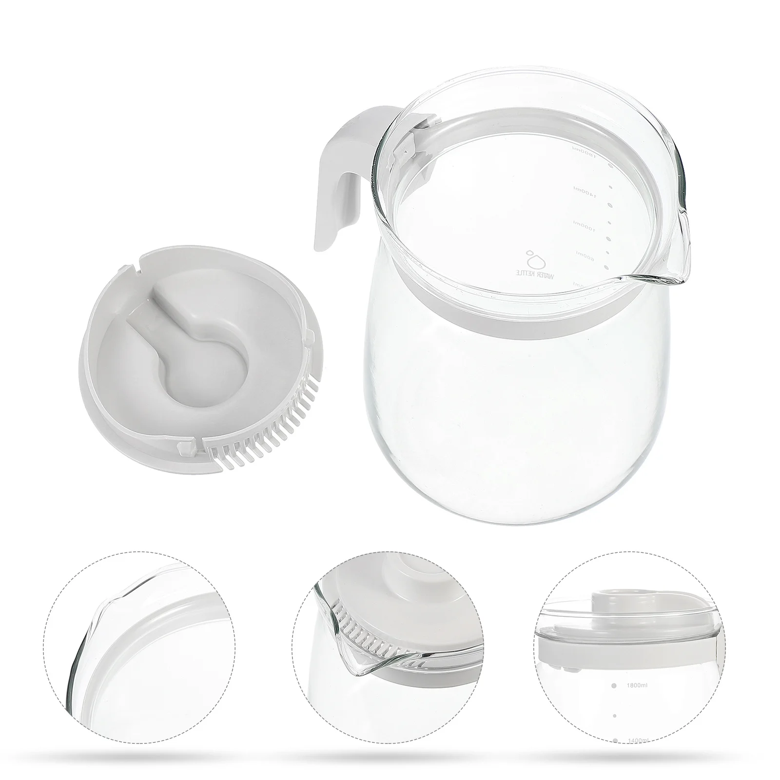 

1Pcs Large Capacity Glass Tea Pot Practical Filtration Kettle for Home Office Restaurants Large Tea Pot